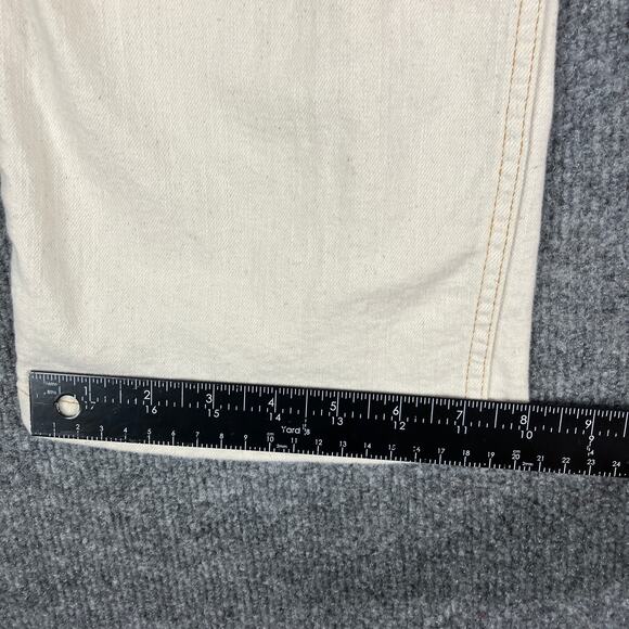 Free Assembly Overalls Womens Size 18 Off White Casual Button Strap UtilityPants - Picture 2 of 11